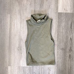 Girls Zara army green turtleneck tank